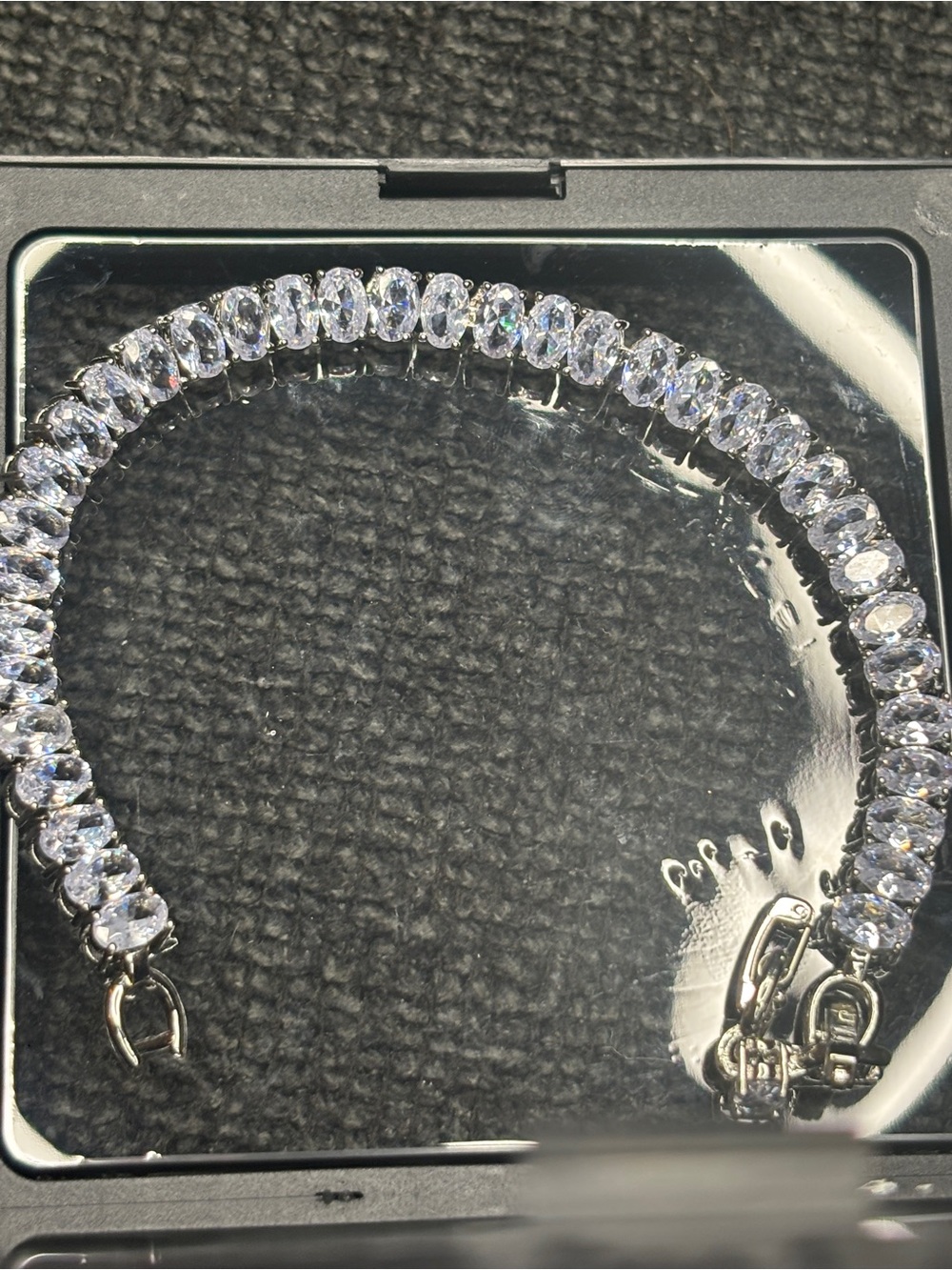 Silver Tennis Bracelet with Clear diamonds